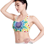 Reiki Chakra Flower Print Women's Sports Bra