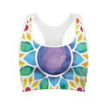 Reiki Chakra Flower Print Women's Sports Bra