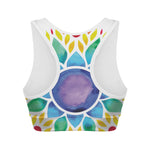 Reiki Chakra Flower Print Women's Sports Bra