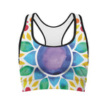 Reiki Chakra Flower Print Women's Sports Bra