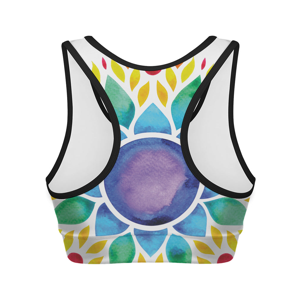 Reiki Chakra Flower Print Women's Sports Bra