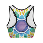 Reiki Chakra Flower Print Women's Sports Bra