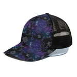 Reiki Energy Pattern Print Black Mesh Trucker Cap