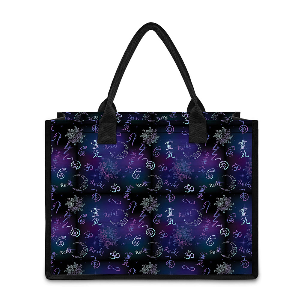 Reiki Energy Pattern Print Canvas Tote Bag