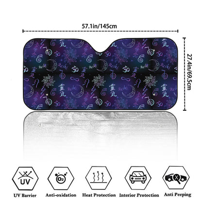 Reiki Energy Pattern Print Car Windshield Sun Shade