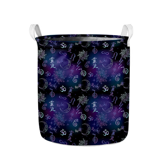 Reiki Energy Pattern Print Collapsible Laundry Basket