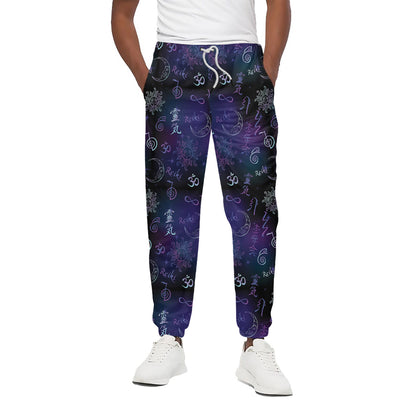 Reiki Energy Pattern Print Cotton Pants