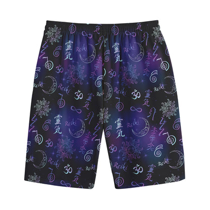 Reiki Energy Pattern Print Cotton Shorts