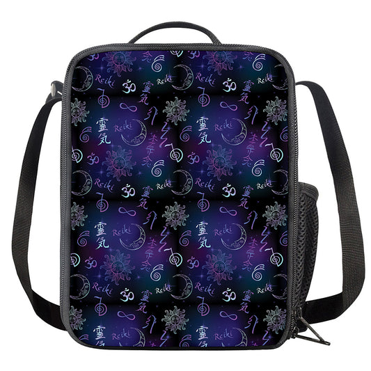 Reiki Energy Pattern Print Crossbody Lunch Bag