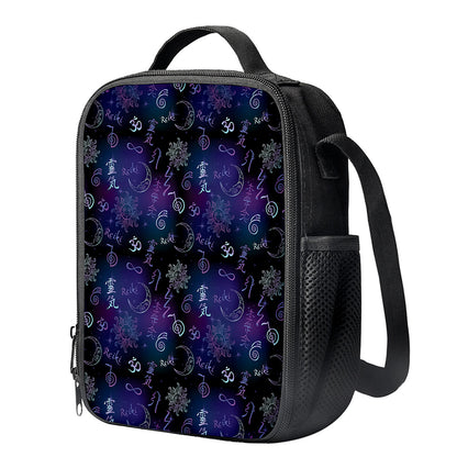 Reiki Energy Pattern Print Crossbody Lunch Bag