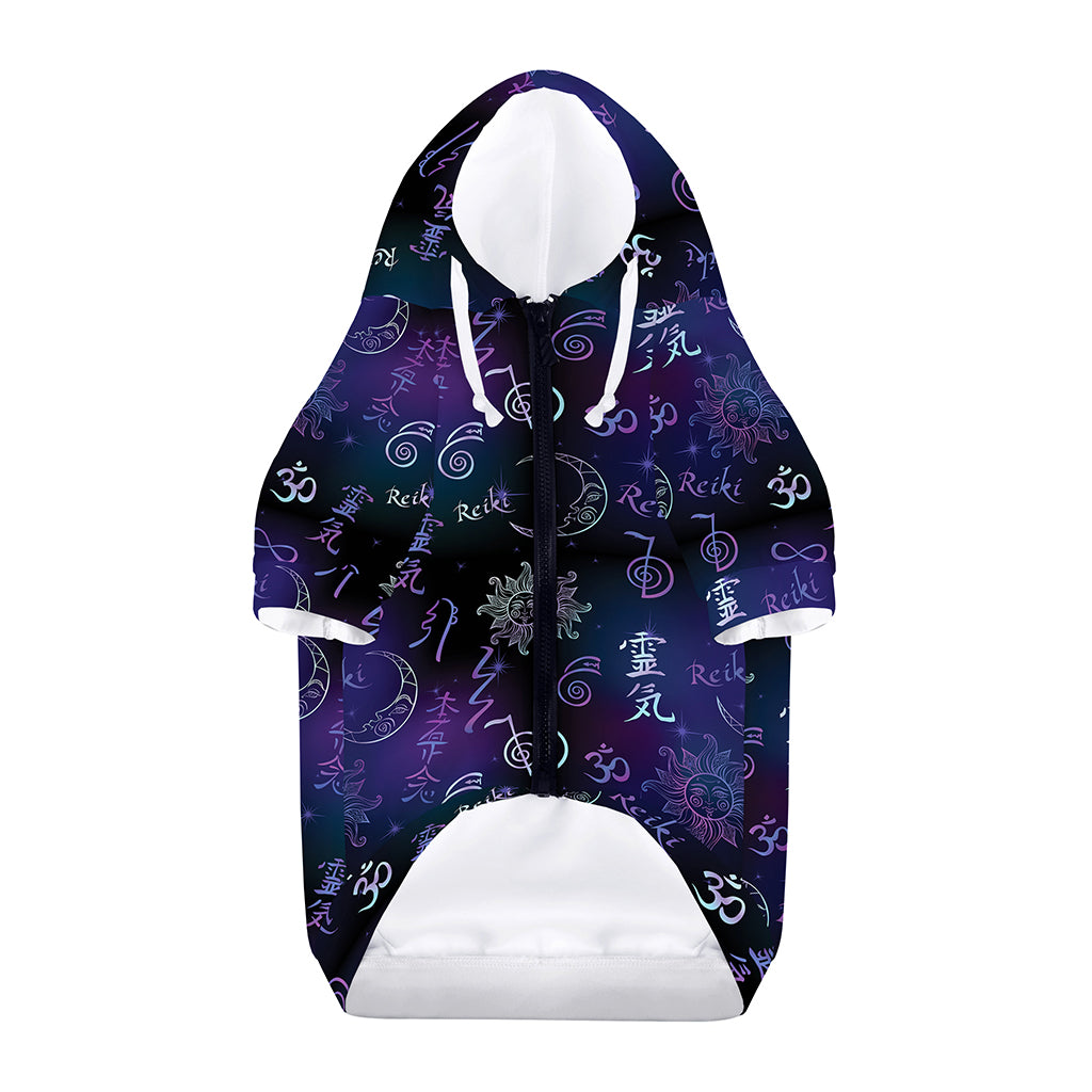 Reiki Energy Pattern Print Dog Zip Up Hoodie