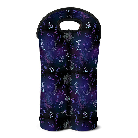 Reiki Energy Pattern Print Double Neoprene Wine Tote