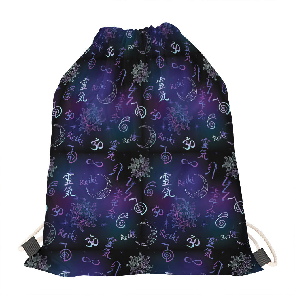 Reiki Energy Pattern Print Drawstring Bag