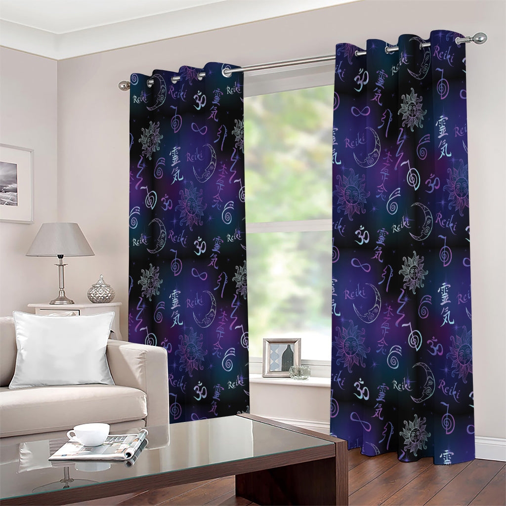 Reiki Energy Pattern Print Extra Wide Grommet Curtains