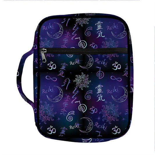 Reiki Energy Pattern Print Front Pocket Bible Bag