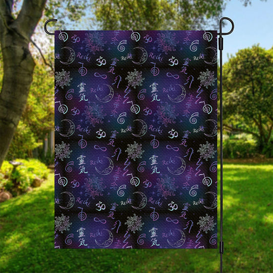 Reiki Energy Pattern Print Garden Flag