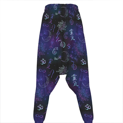 Reiki Energy Pattern Print Hammer Pants