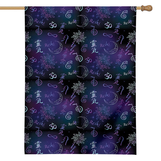 Reiki Energy Pattern Print House Flag