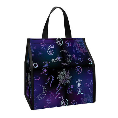 Reiki Energy Pattern Print Insulated Lunch Tote