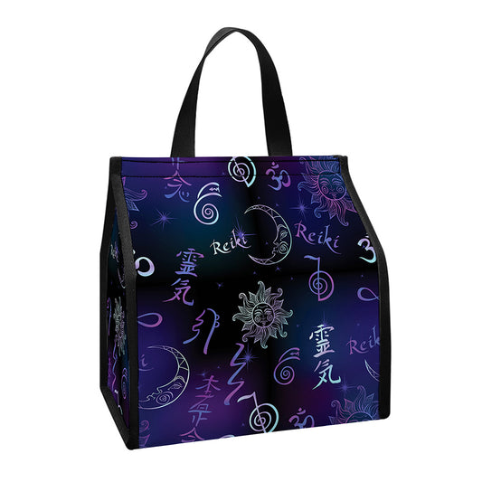 Reiki Energy Pattern Print Insulated Lunch Tote
