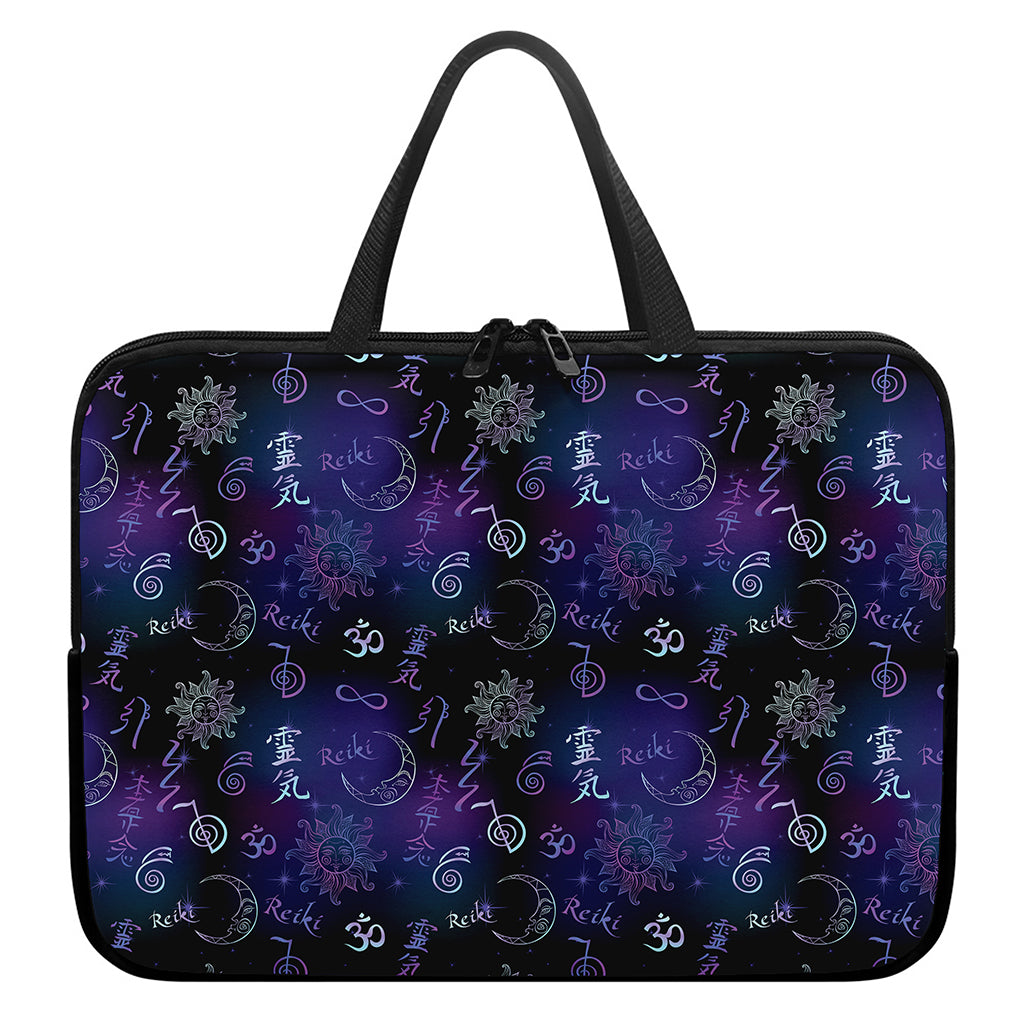 Reiki Energy Pattern Print Laptop Sleeve With Handle