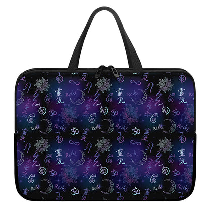 Reiki Energy Pattern Print Laptop Sleeve With Handle