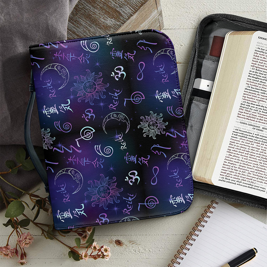 Reiki Energy Pattern Print Leather Bible Cover