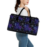 Reiki Energy Pattern Print Leather Duffle Bag