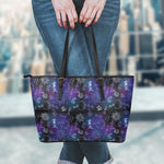 Reiki Energy Pattern Print Leather Tote Bag