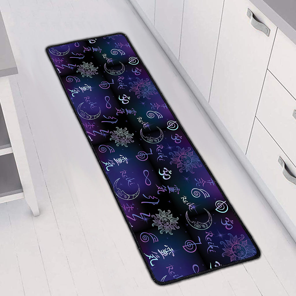 Reiki Energy Pattern Print Long Kitchen Mat
