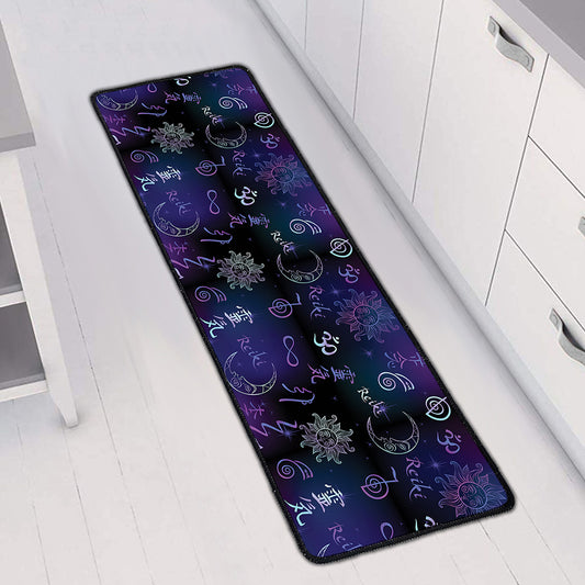 Reiki Energy Pattern Print Long Kitchen Mat