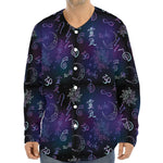 Reiki Energy Pattern Print Long Sleeve Baseball Jersey