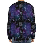 Reiki Energy Pattern Print Long Sleeve Baseball Jersey