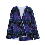 Reiki Energy Pattern Print Long Sleeve Short Coat