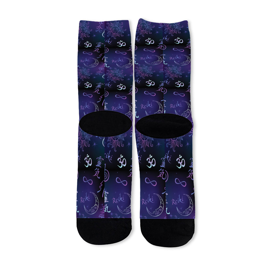 Reiki Energy Pattern Print Long Socks
