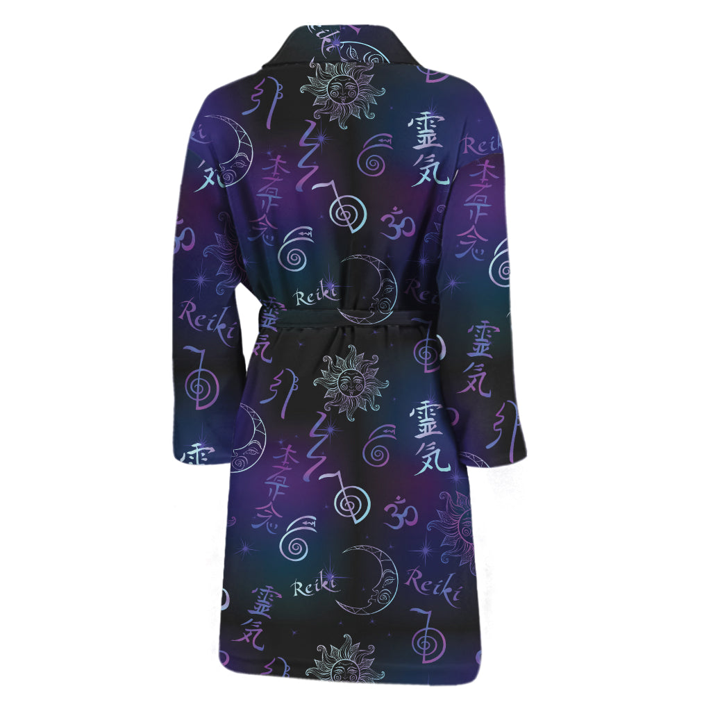 Reiki Energy Pattern Print Men's Bathrobe