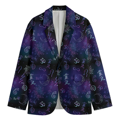 Reiki Energy Pattern Print Men's Blazer