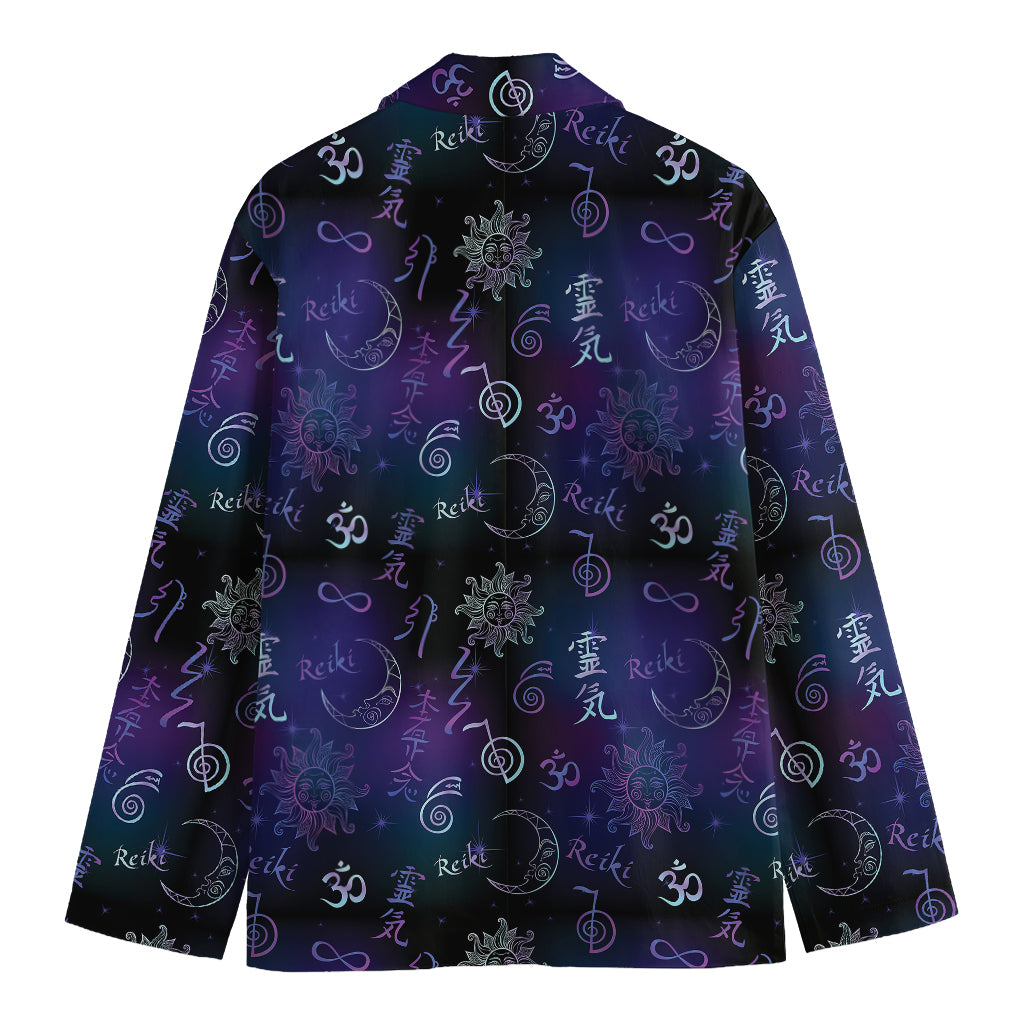 Reiki Energy Pattern Print Men's Blazer