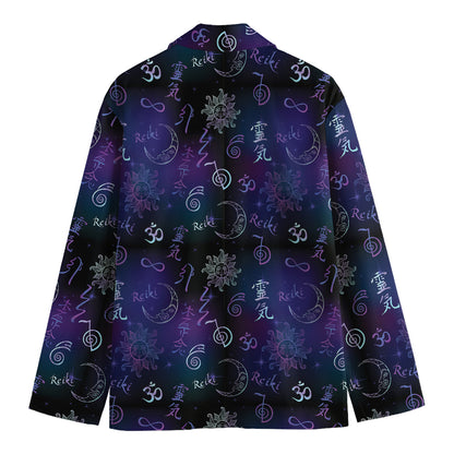 Reiki Energy Pattern Print Men's Blazer