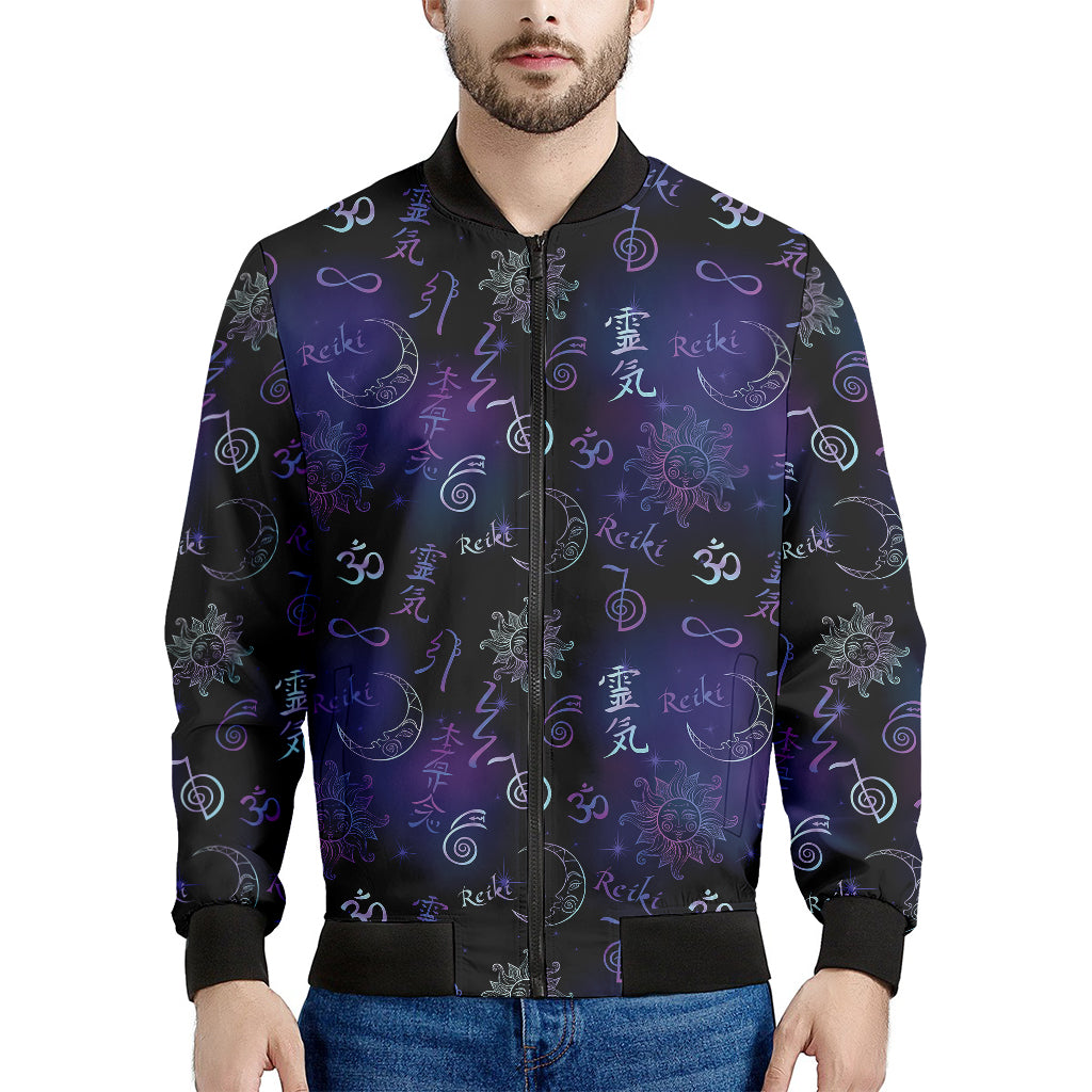 Reiki Energy Pattern Print Men's Bomber Jacket