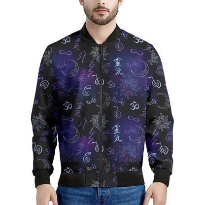 Reiki Energy Pattern Print Men's Bomber Jacket