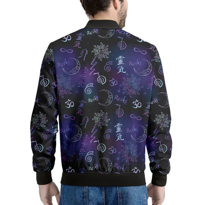Reiki Energy Pattern Print Men's Bomber Jacket