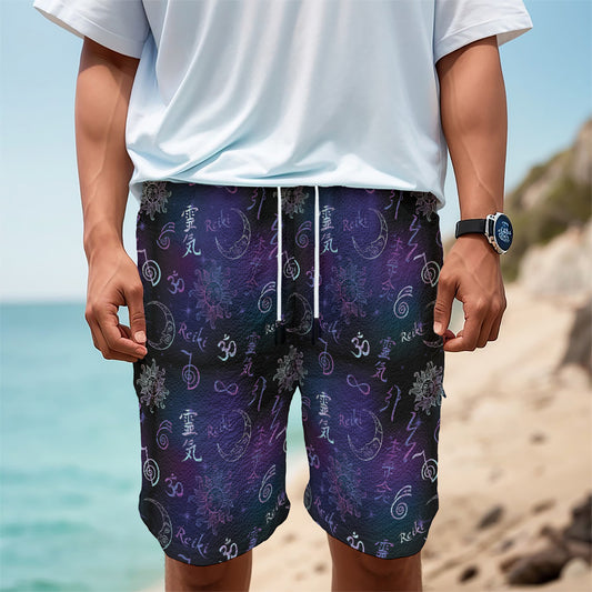 Reiki Energy Pattern Print Men's Cargo Shorts