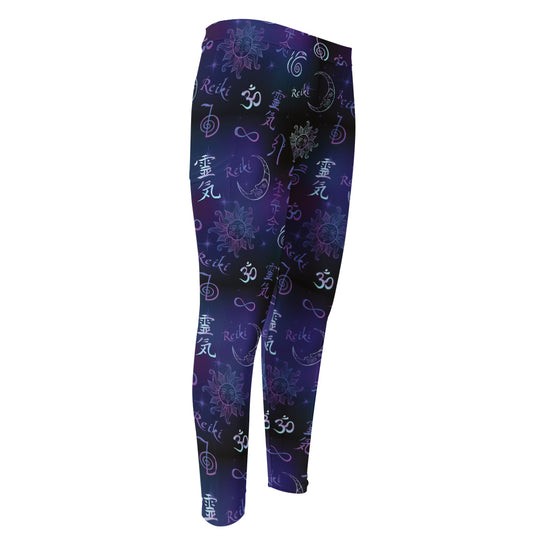 Reiki Energy Pattern Print Men's Compression Pants