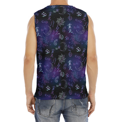 Reiki Energy Pattern Print Men's Fitness Tank Top