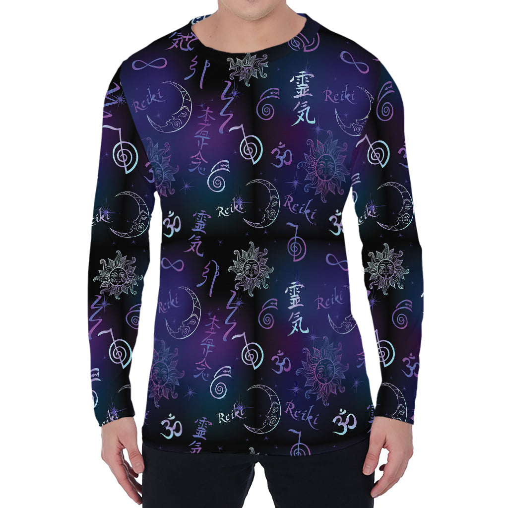 Reiki Energy Pattern Print Men's Long Sleeve T-Shirt