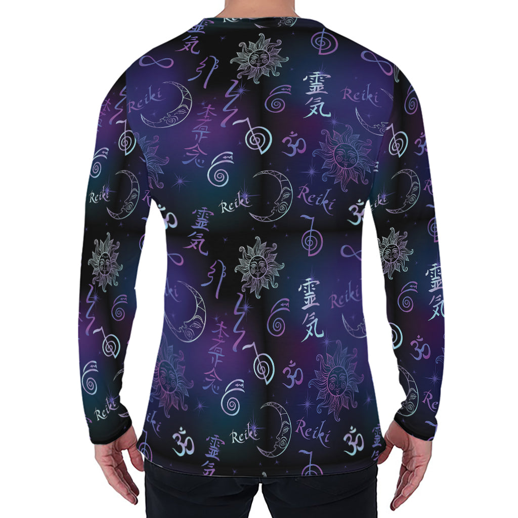 Reiki Energy Pattern Print Men's Long Sleeve T-Shirt
