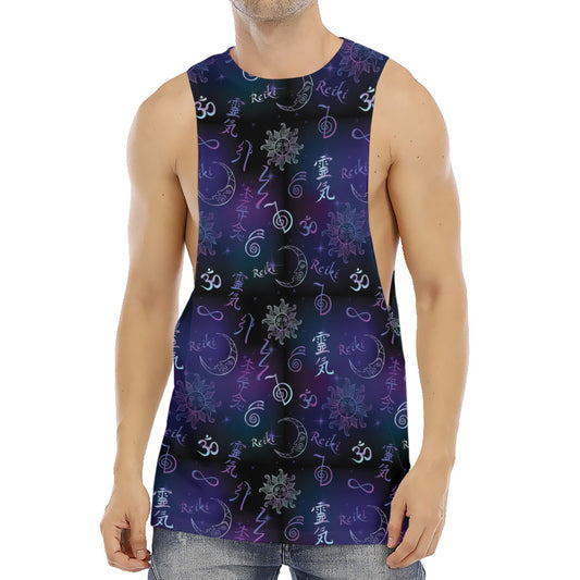 Reiki Energy Pattern Print Men's Muscle Tank Top