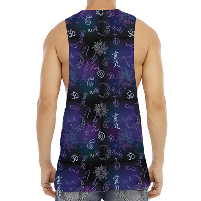 Reiki Energy Pattern Print Men's Muscle Tank Top
