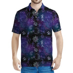 Reiki Energy Pattern Print Men's Polo Shirt